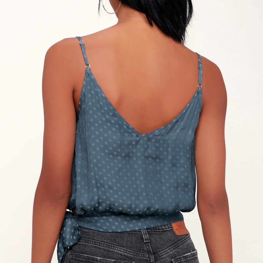 EUC — Honey Punch Blue Polka Dot tank - Picture 4 of 4